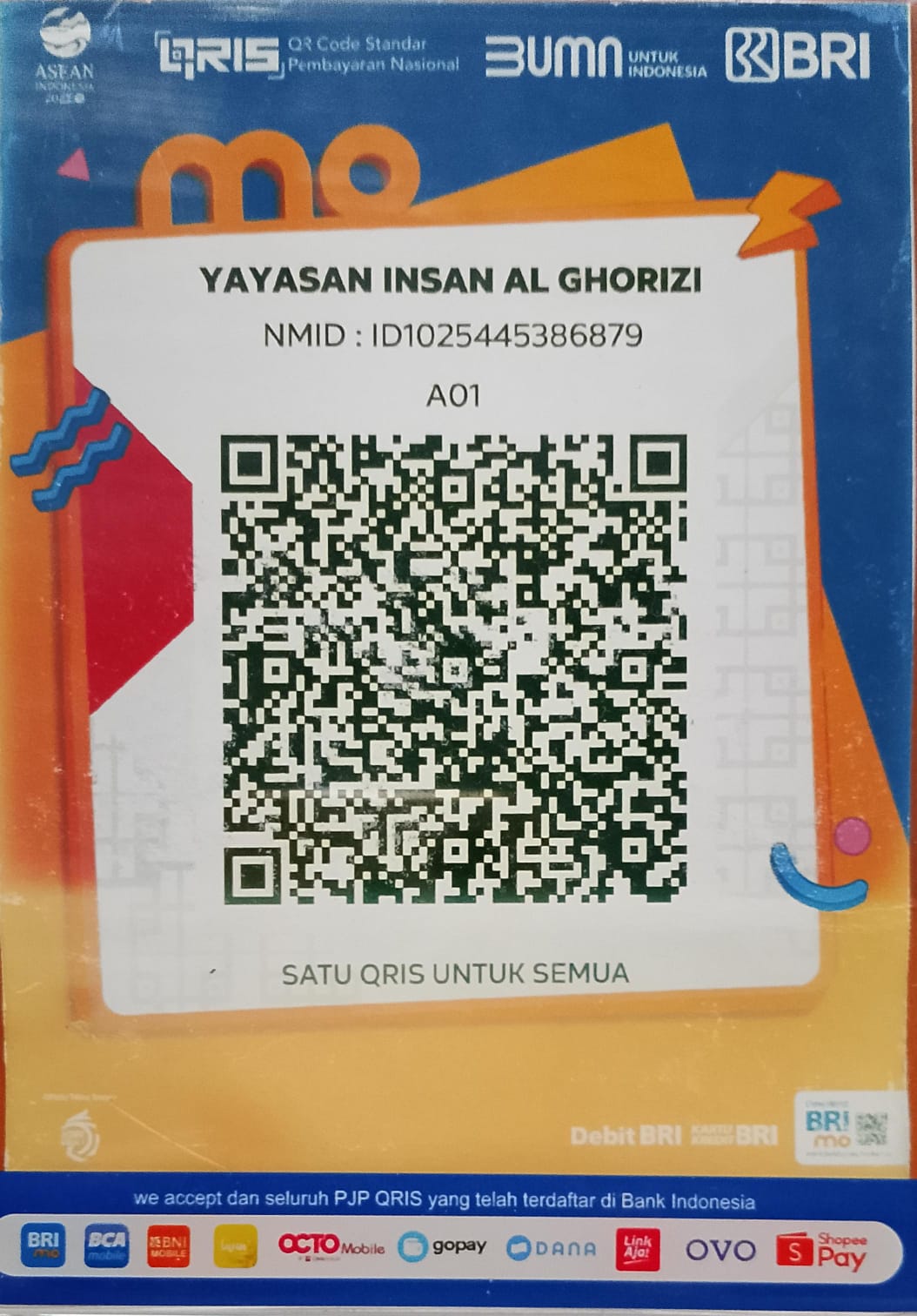 QRIS BRI Yayasan Insan Alghorizi